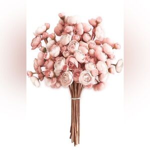 NIB Floroom Faux Mini Ranunculus 18 Pcs Dusty Rose Silk,Weddings,Showers,DIY